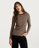 image 3 of F&F Cotton Rich Stripe Print Long Sleeved Top in Multi Black
