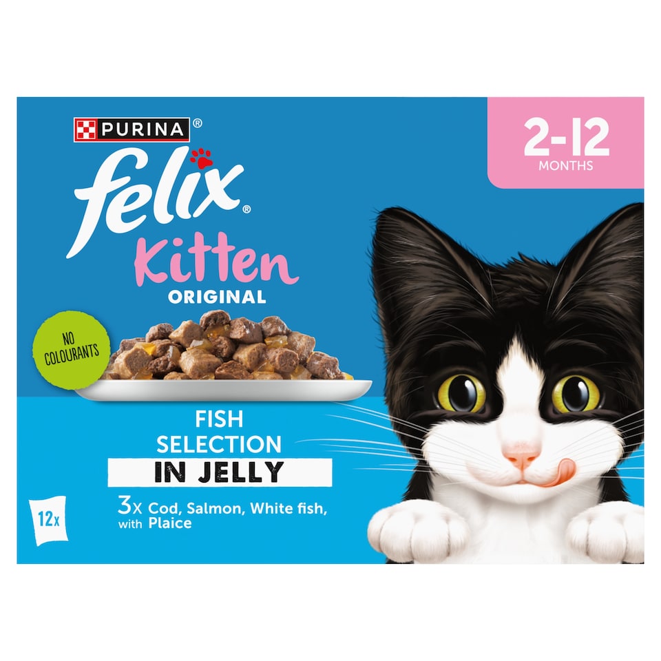 image 1 of Felix Original Kitten Fish Selection in Jelly Wet Cat Food 12x85g