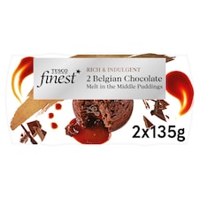 Tesco Finest 2 Belgian Chocolate Melt in Middle Puddings 270g