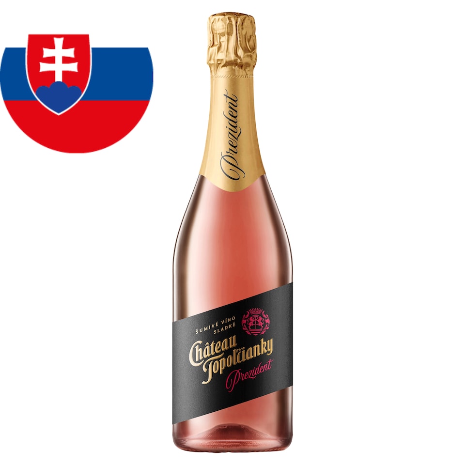 Château Topoľčianky President Quality Aromatic Sparkling Sweet Rose Wine 0.75 L