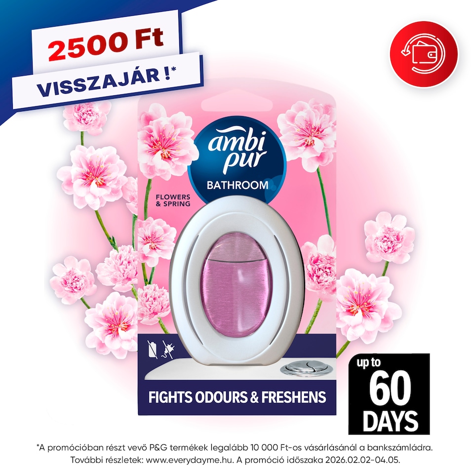 Ambi Pur Bathroom, Continuous Air Freshener Odour Elimination & Prevention, Flowers and Spring1Count