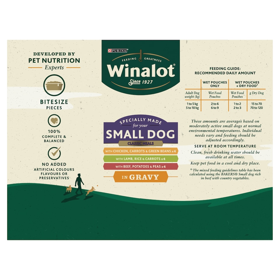 image 1 of Winalot Small Dog Classic Meals Dog Food Pouches In Gravy 12X100g