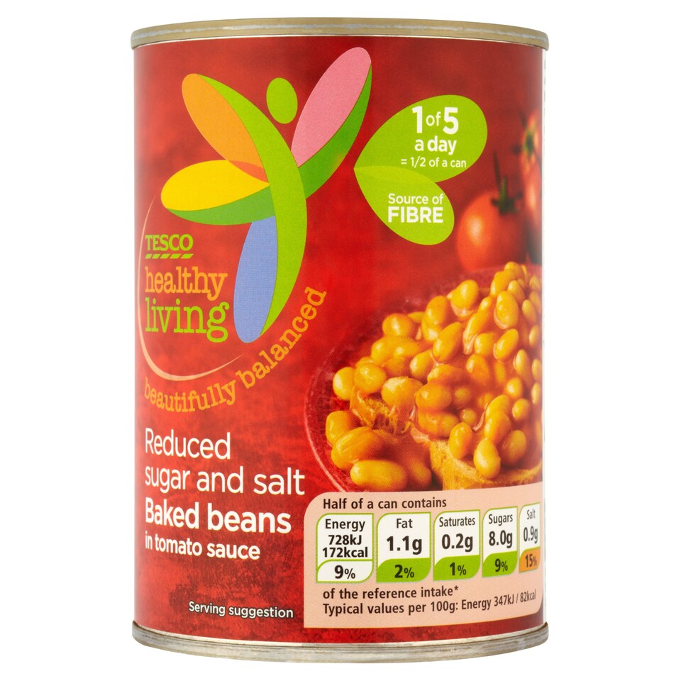 Tesco Healthy Living Reduced Sugar And Salt Baked Beans 420G