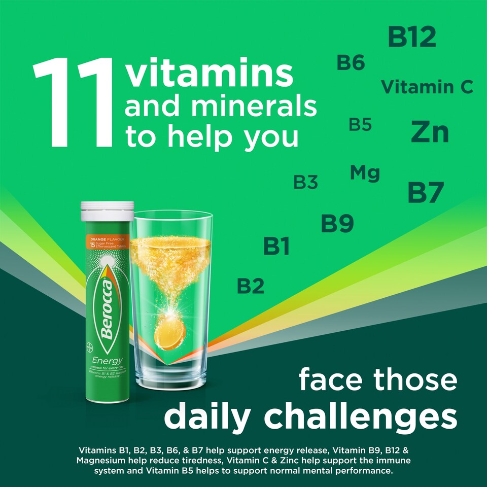image 1 of Berocca Orange Effervescent Vitamin Energy Tablets 10s