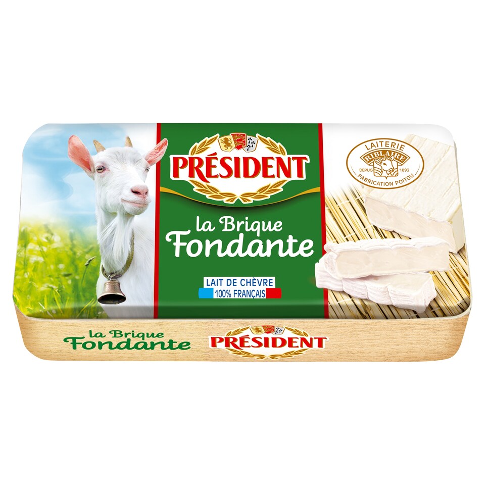 Président Brique de Chèvre fehér nemespenésszel érlelt, zsíros, lágy kecskesajt 150 g