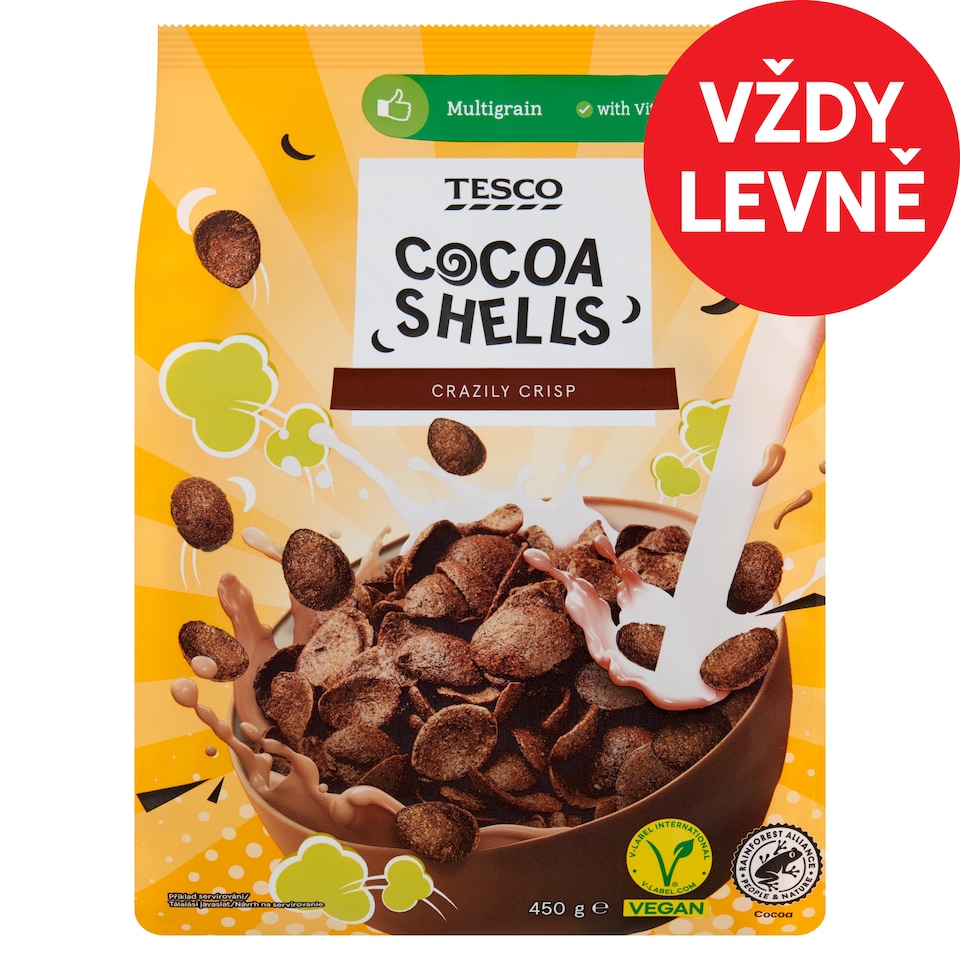 Tesco Cereální kakaové lupínky 450g
