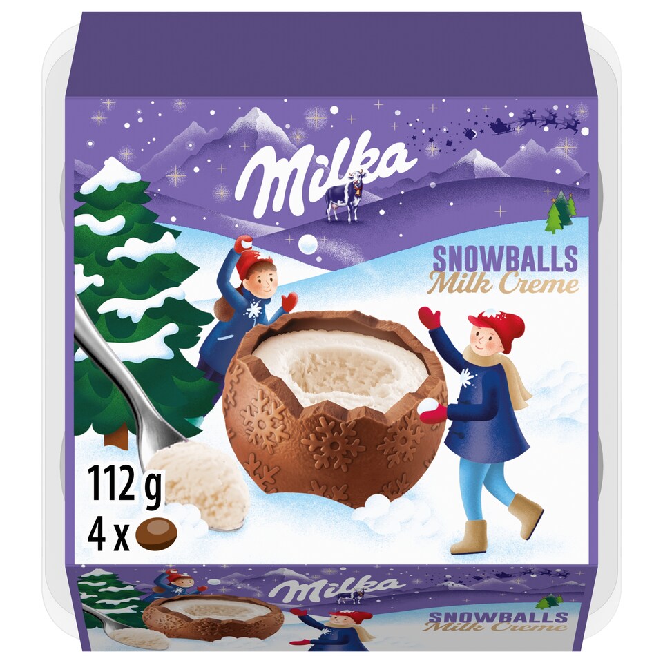 Milka alpesi tej felhasználásával készült tejcsokoládé tejes krémtöltelékkel 4 x 28 g (112 g)