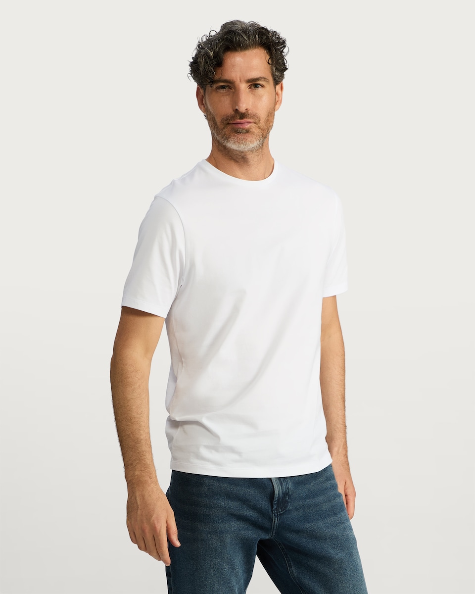 image 1 of The F&F Edit Supima® Cotton Crew Neck T-Shirt in White