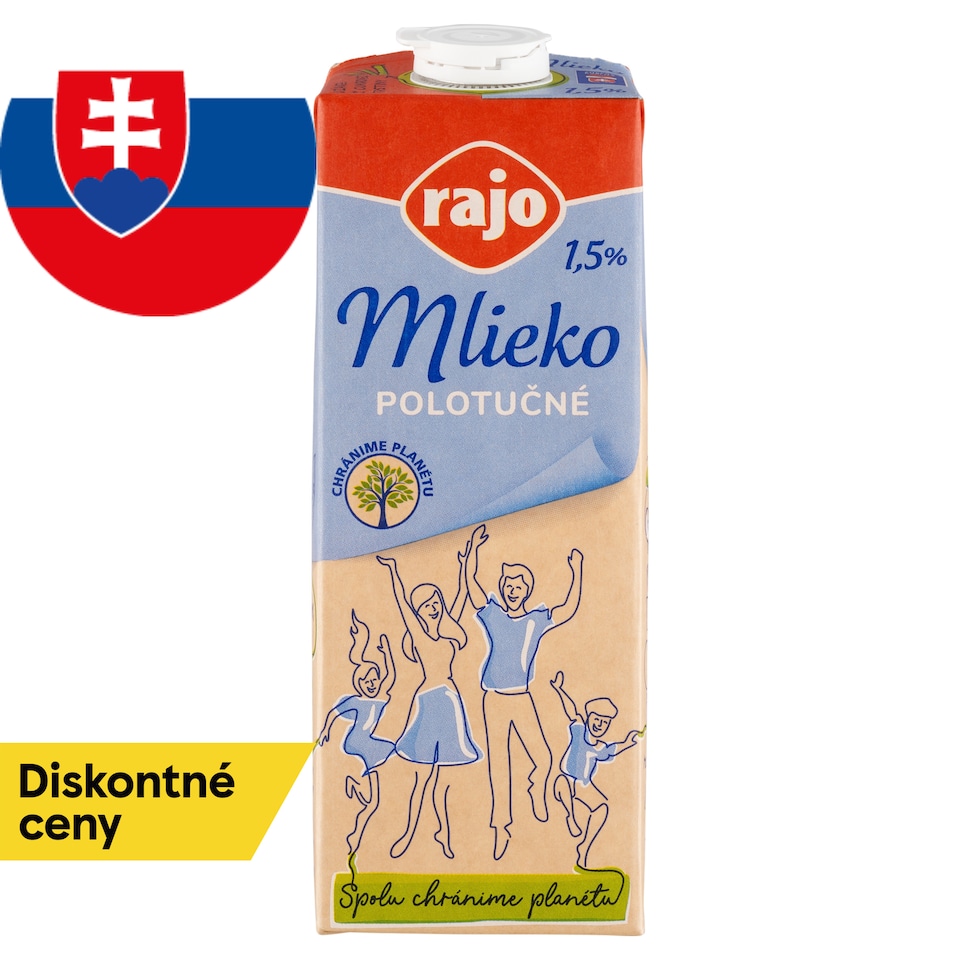 obrázok 1 z Rajo Mlieko polotučné 1,5% 1 l