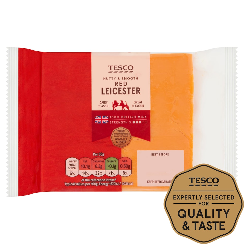 Tesco Red Leicester Cheese 220G