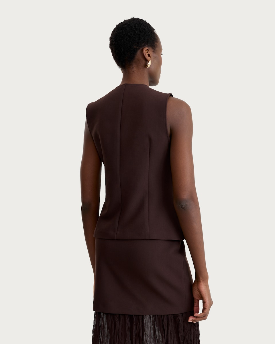 image 1 of F&F Tailored Button Front Co-ord Waistcoat in Brown