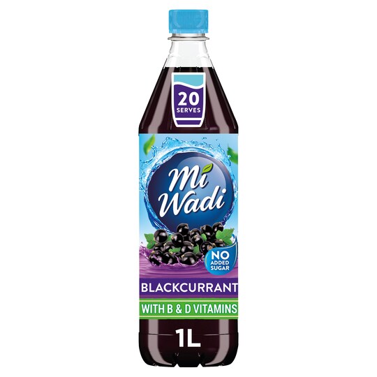 MiWadi Blackcurrant No Added Sugar Squash 1L