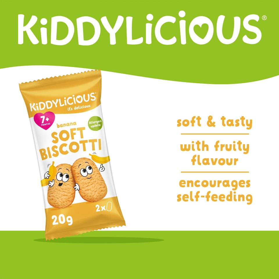 image 1 of Kiddylicious Banana Soft Biscotti 6X20g