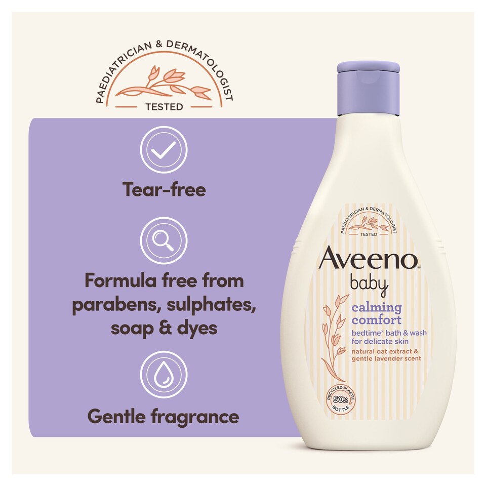 image 1 of Aveeno Baby Calming Comfort Bedtime Bath & Wash 250ml