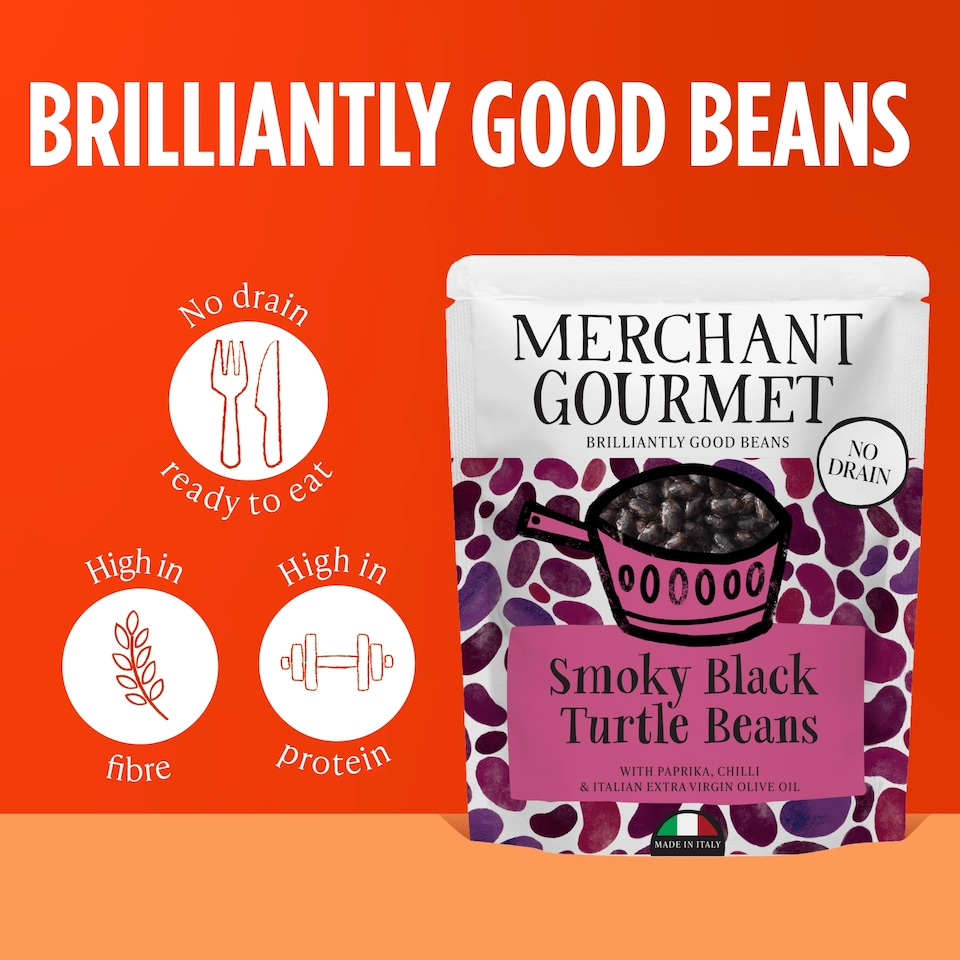 image 1 of Merchant Gourmet Smoky Black Turtle Beans 240g