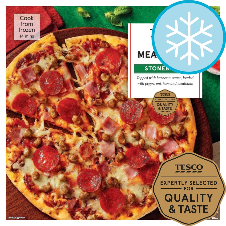 Tesco Stonebaked BBQ Meat Feast Pizza 340g