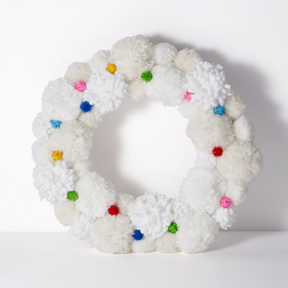 image 1 of Paperchase Cosmic Christmas Pom Pom Wreath