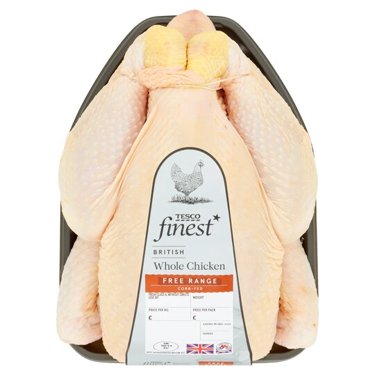 Tesco Finest British Cornfed Free Range Whole Chicken Tesco Groceries