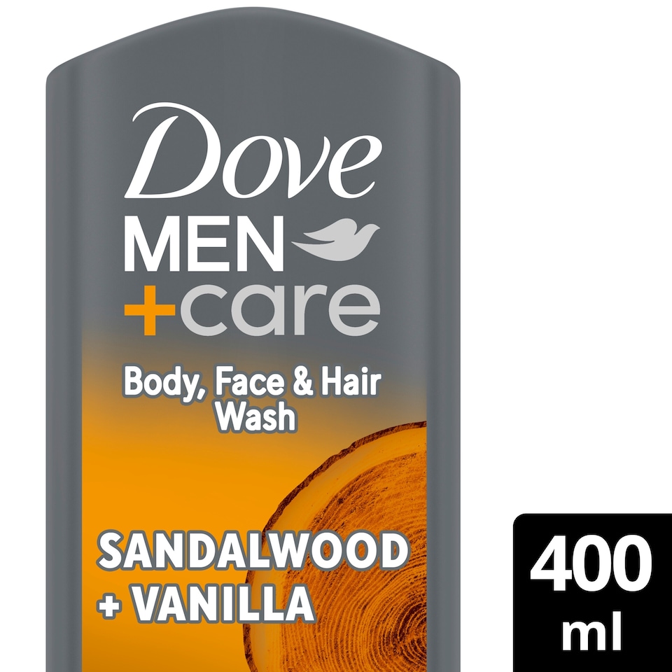 image 1 of Dove Men+ Care Sandalwood and Vanilla Body Face & Hair Wash 400ml