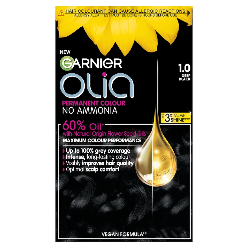 image 1 of Garnier Olia No Ammonia Permanent Hair Dye - Deep Black 1.0
