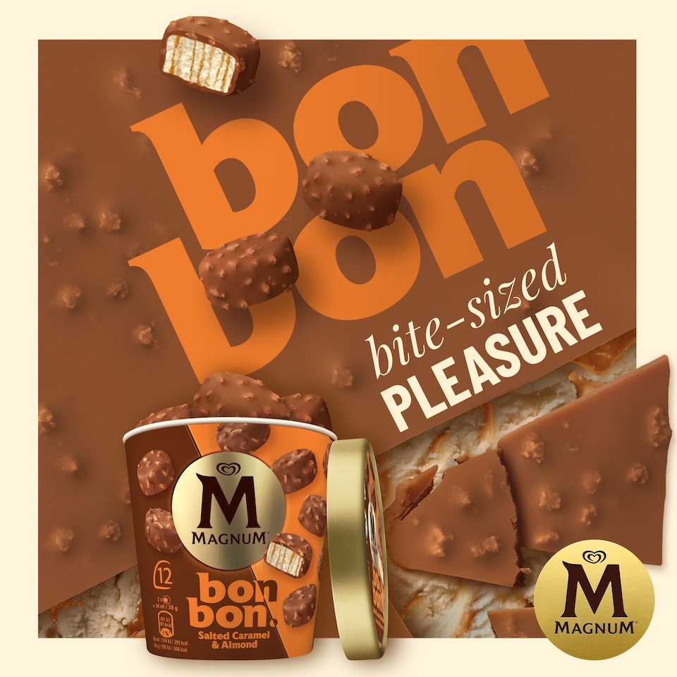 image 1 of Magnum Bonbon Salted Caramel & Almond Ice Cream Frozen Snack 204ml