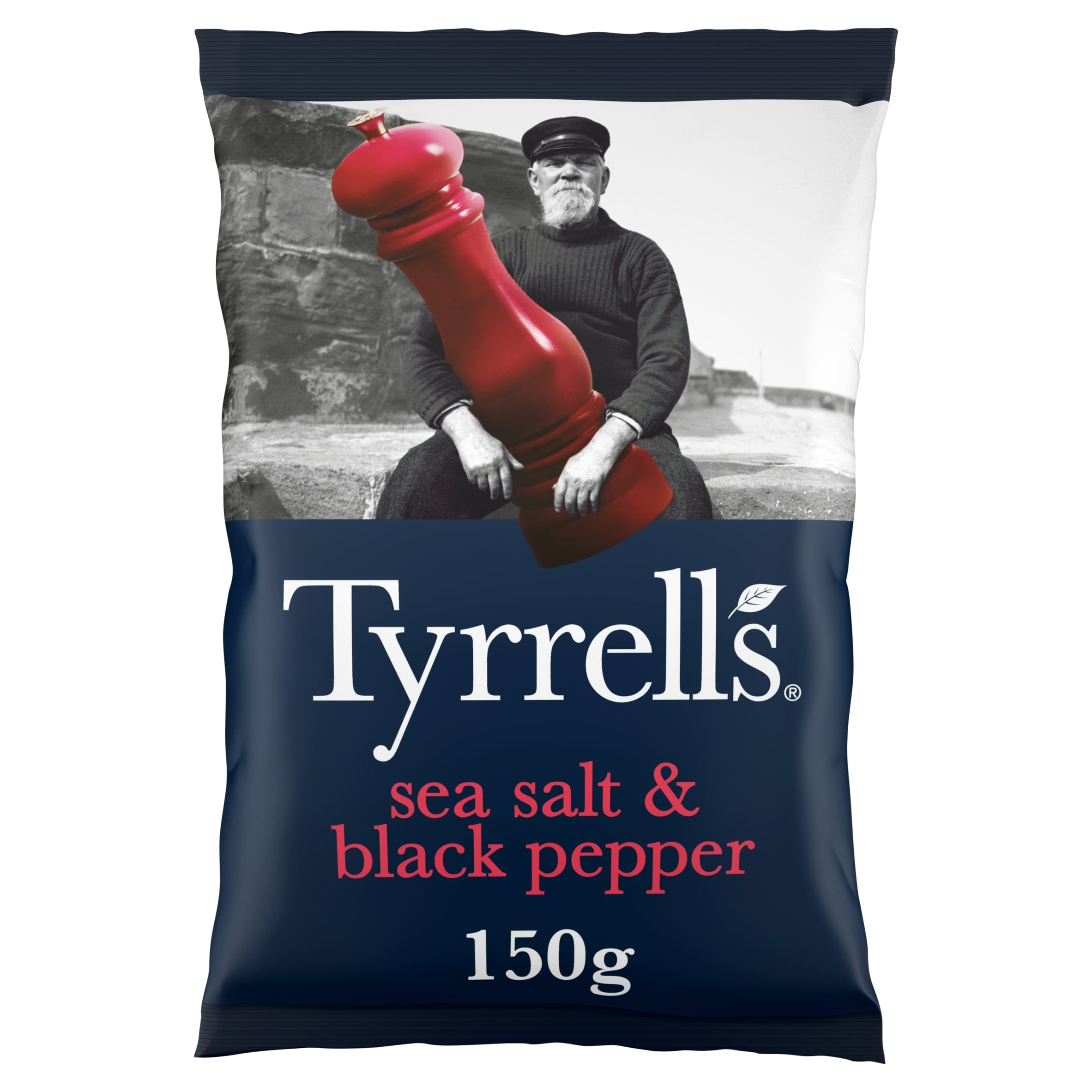 Tyrrells Sea Salt & Black Pepper Seasoned Potato Crisps 150g