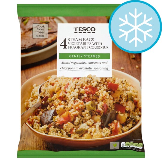 Tesco 4 Steam Bags Vegetable With Fragrant Couscous 640G Tesco Groceries