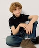 image 2 of F&F Boys Pure Cotton Tipped Polo Shirt in Black