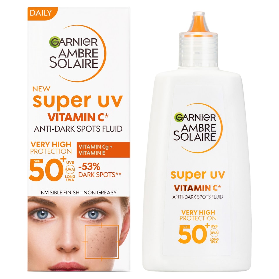image 1 of Garnier Ambre Solaire Super UV Vitamin C Anti Dark Spots Fluid SPF50 40ml