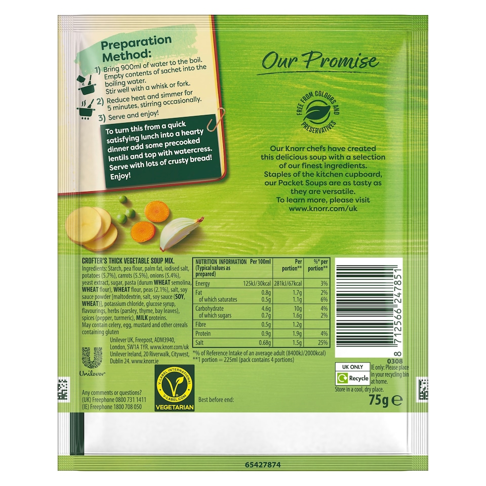 image 1 of Knorr Thick Vegetable Dry Soup 75G