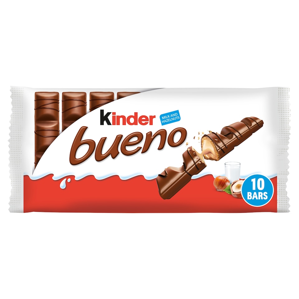 image 1 of Kinder Bueno Milk & Hazelnut Chocolate Bars Multipack 5 X 43g