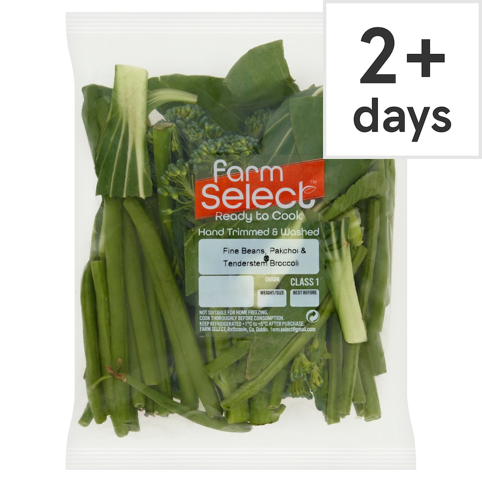 Farm Select Fine beans, garlic, pakchoi and tenderstem broccoli 220g