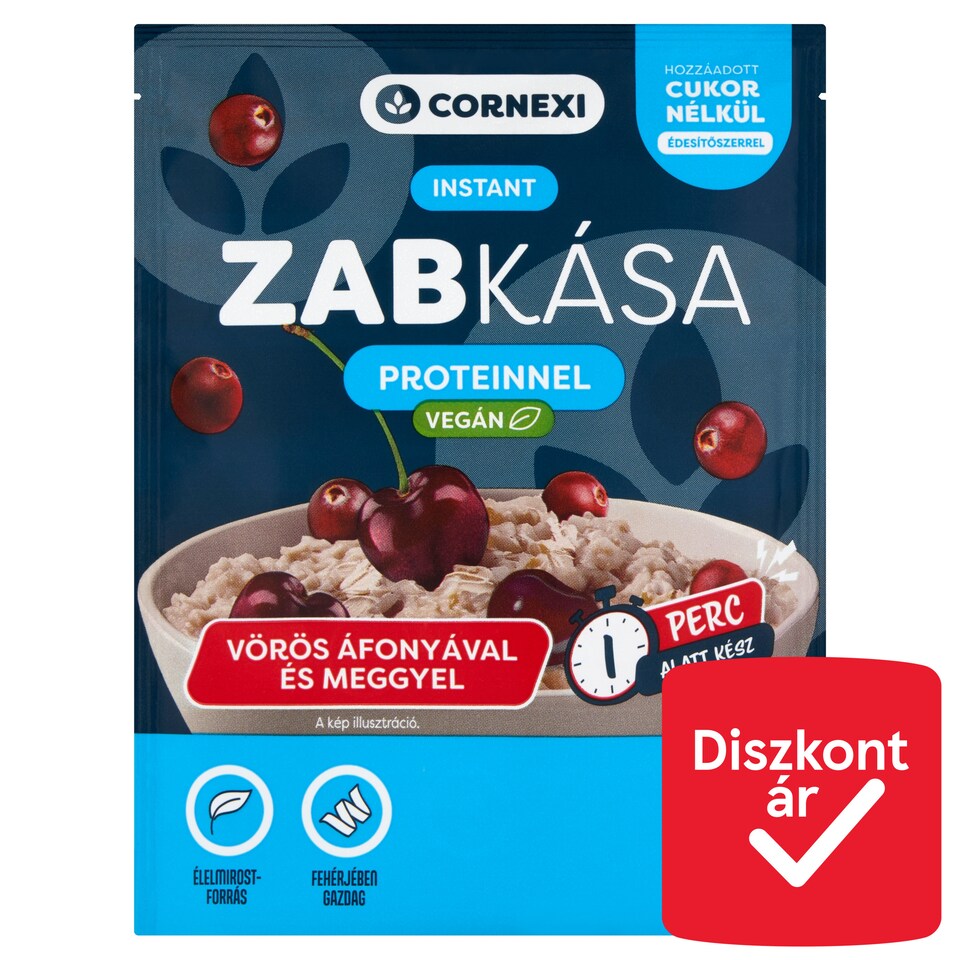 Cornexi Cranberry and Sour Cherry Instant Porridge with Protein No Added Sugar, with Sweetener 50 g