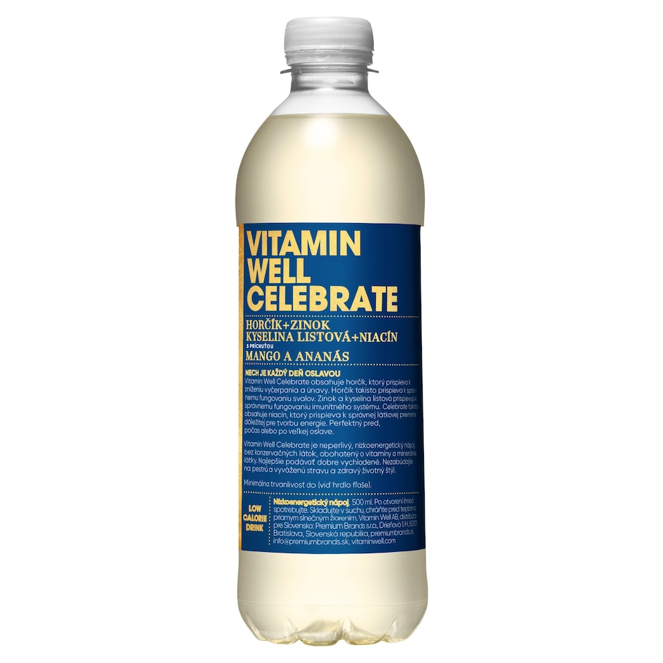 Vitamin Well Celebrate nízkoenergetický nápoj s príchuťou mango a ananás 500 ml