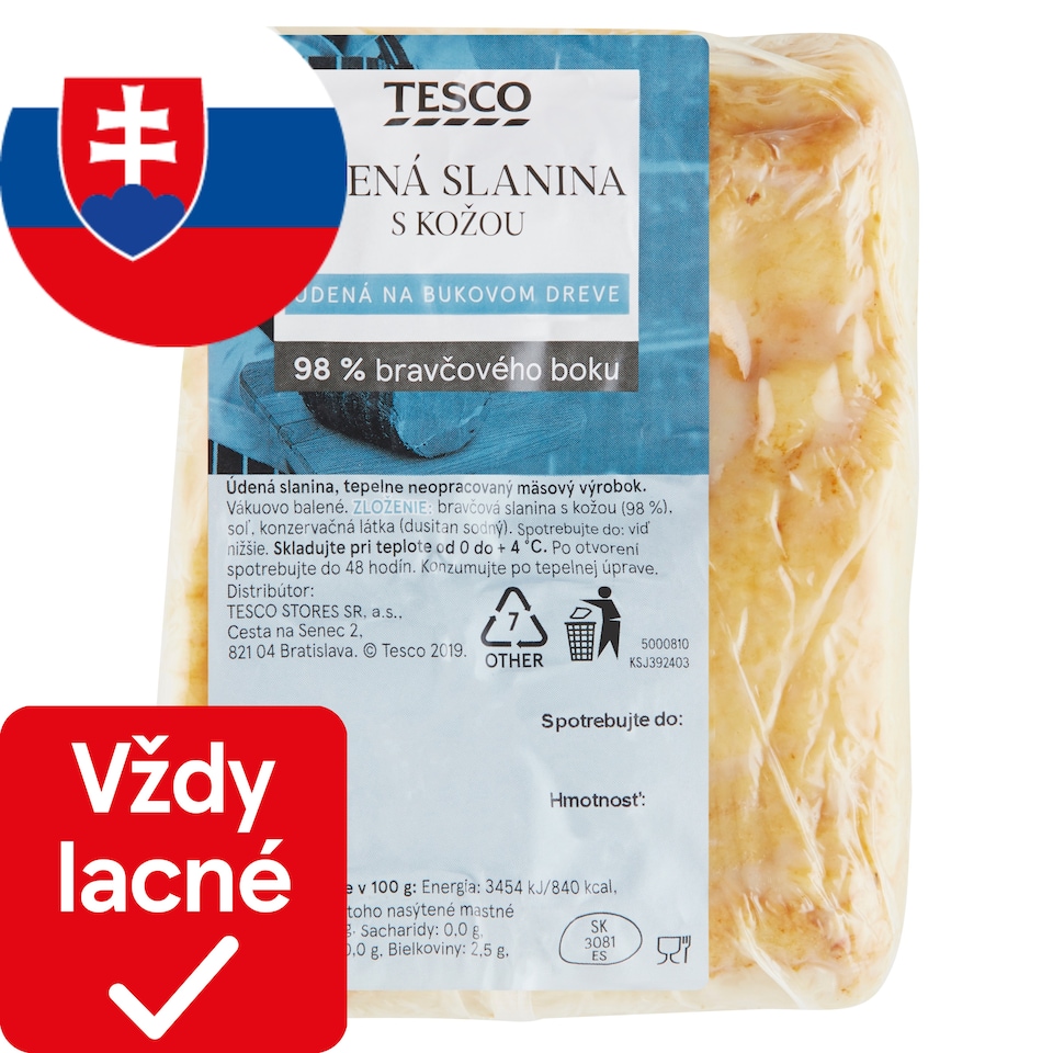 Tesco Údená slanina s kožou