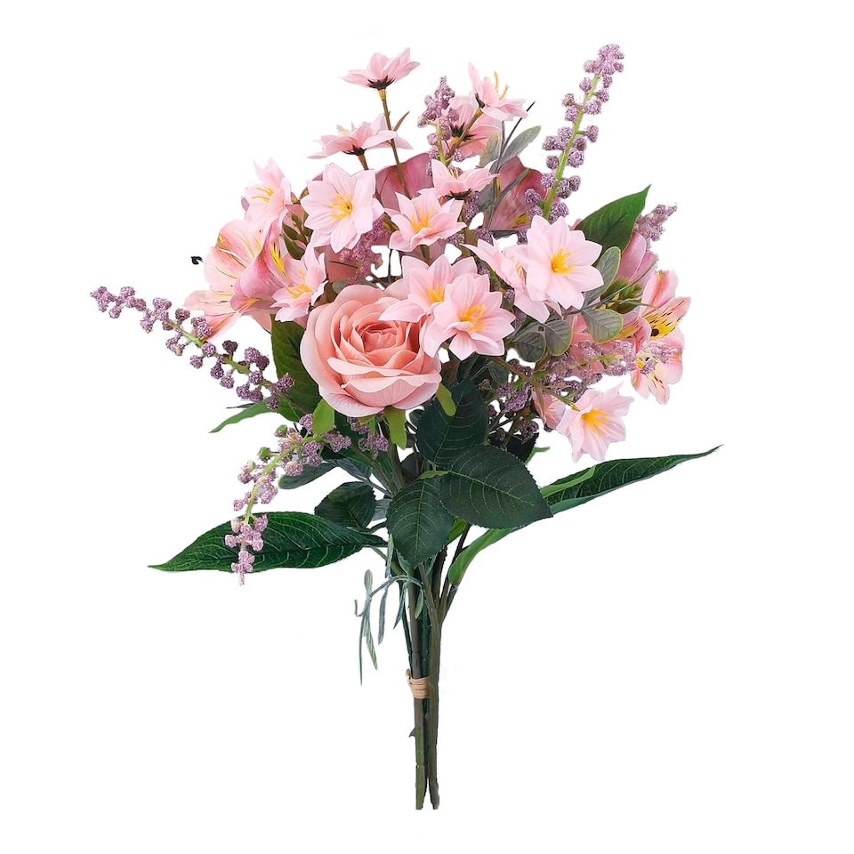 Bayswood flora & Fern artificial Pink Bouquet