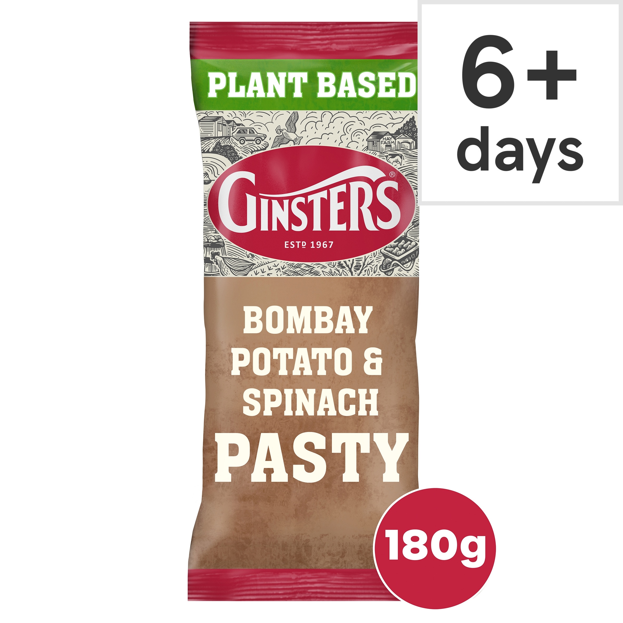 Ginster Pasty Bombay Potato & Spinach 180G