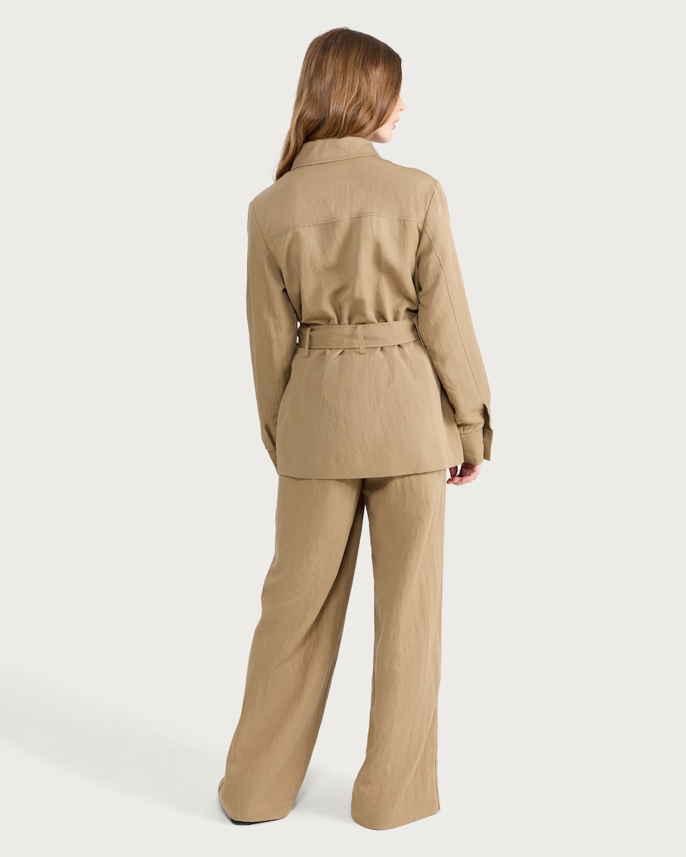 image 1 of The F&F Edit Belted Co-ord Jacket in Beige