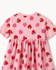 image 4 of F&F Girls Pure Cotton Strawberry Print Short Sleeved Dress in Pink