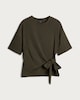 image 4 of F&F Crinkle Tie Front Co-ord Top in Olive