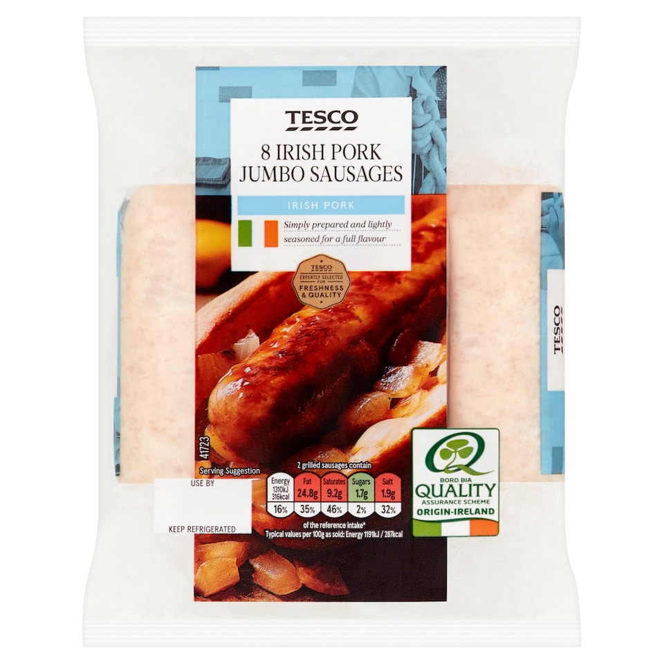 Tesco Irishjumbo Pork Sausages 454G