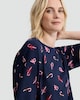 image 2 of F&F Pure Cotton Candy Cane Print Nightdress in Navy