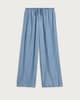 image 4 of F&F Pure Lyocell Wide Leg Drawstring Co-ord Trousers in Blue