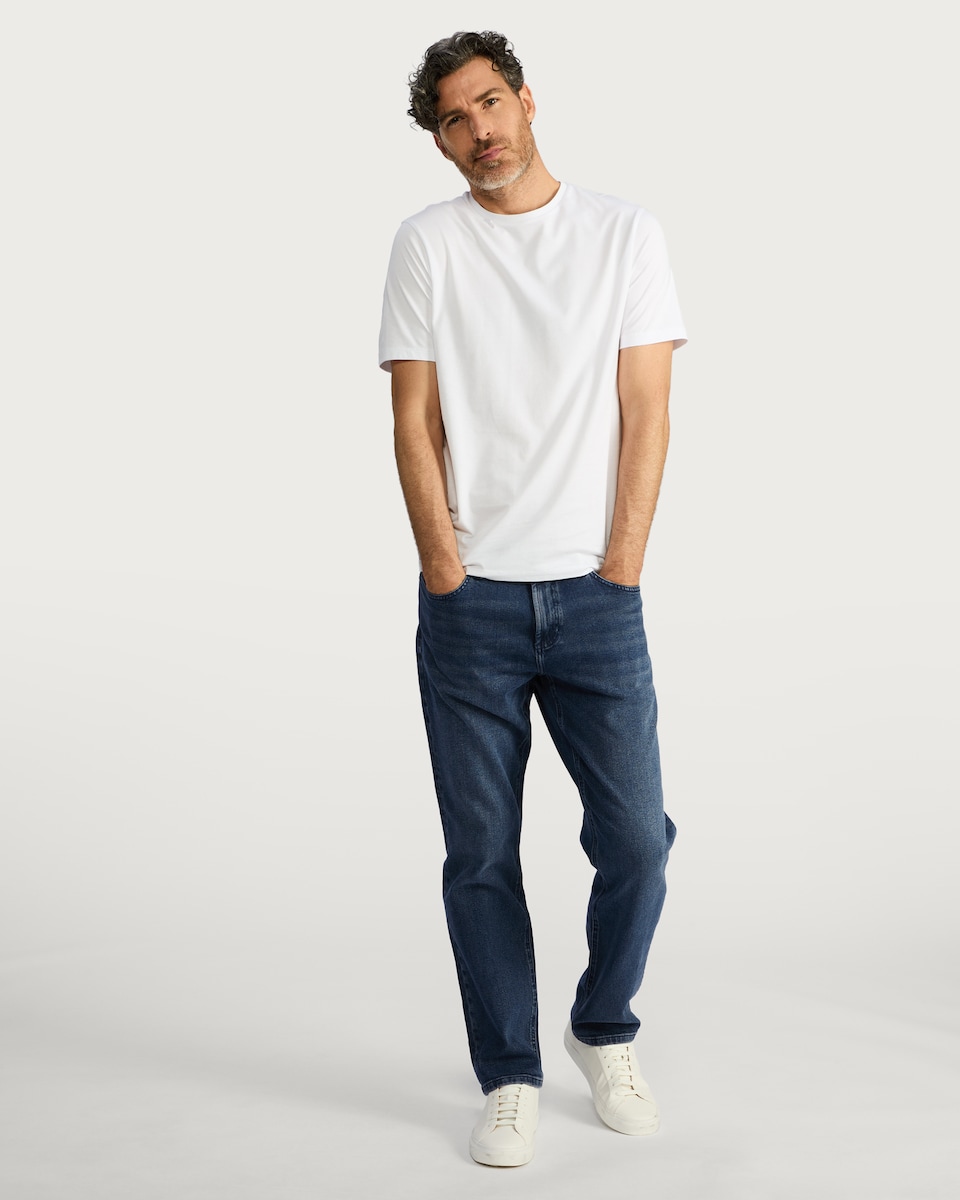 image 1 of F&F Straight Fit Jeans in Navy