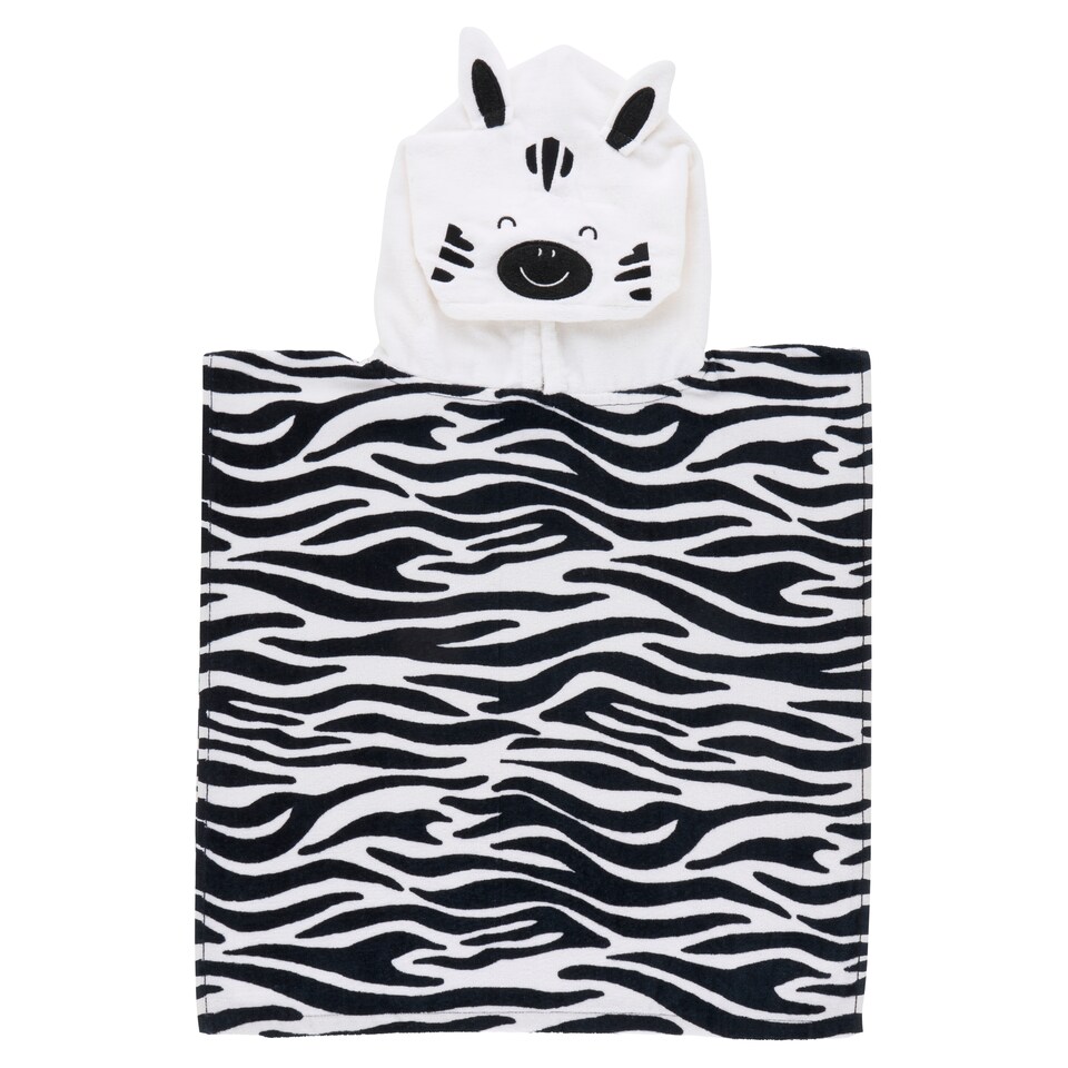 image 1 of F&F Home Fun Jungle Zebra Poncho