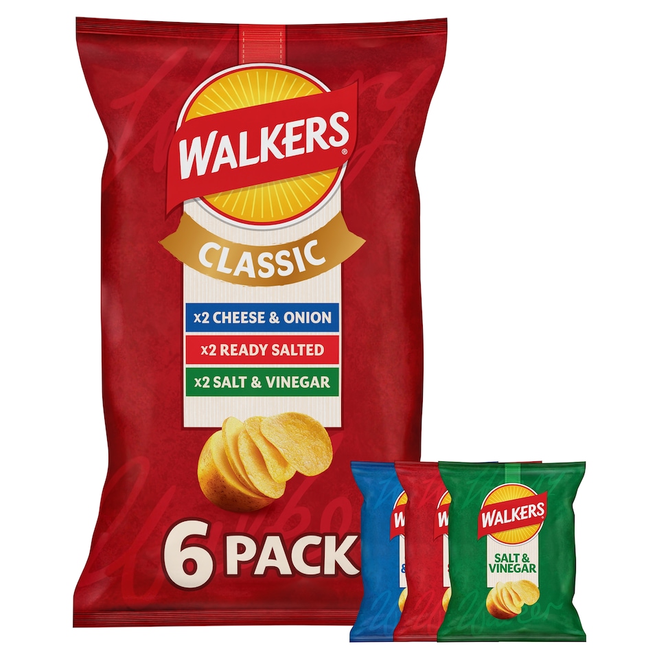 image 1 of Walkers Classic Variety Multipack Crisps 6x25g