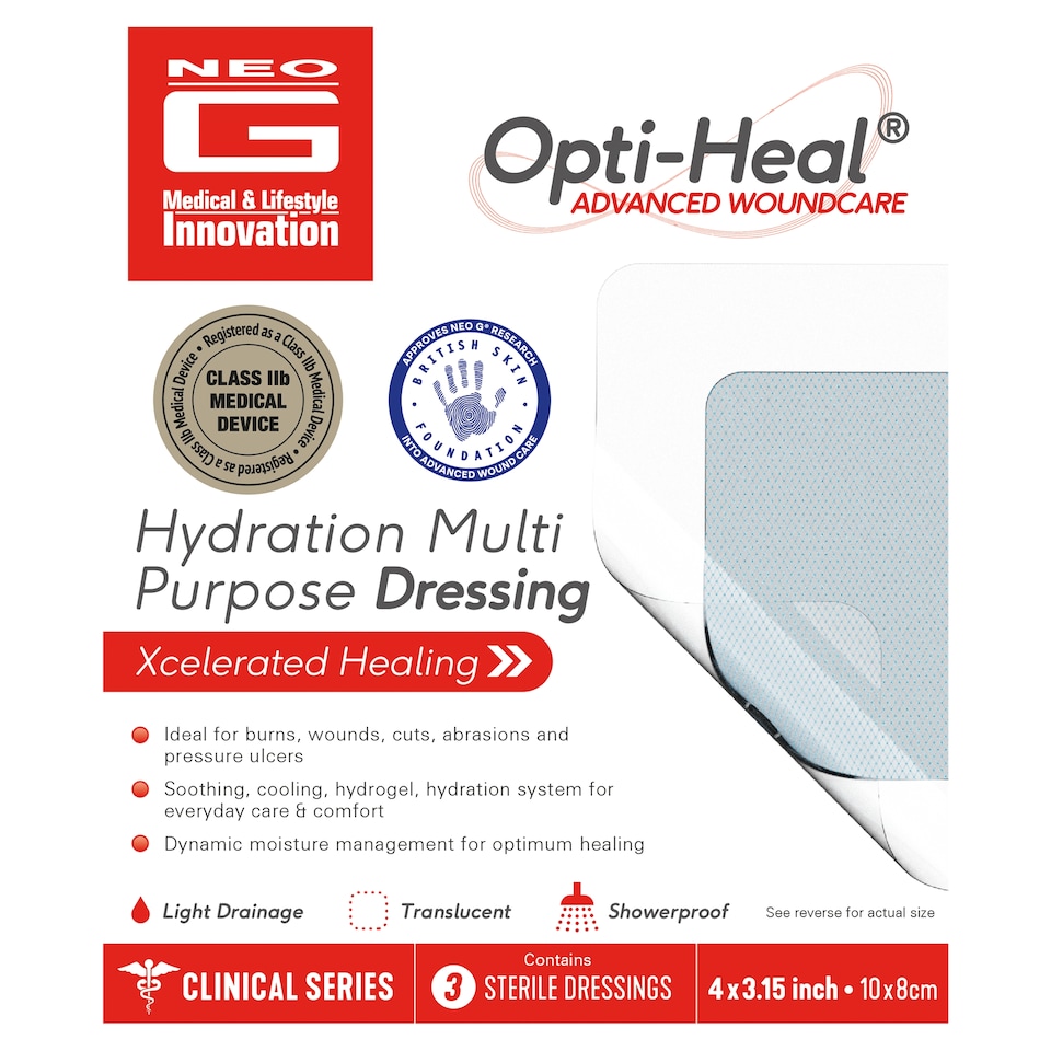 image 1 of Neo G Opti-Heal Hydration Multipurpose Wound Dressing Multipack Pk3