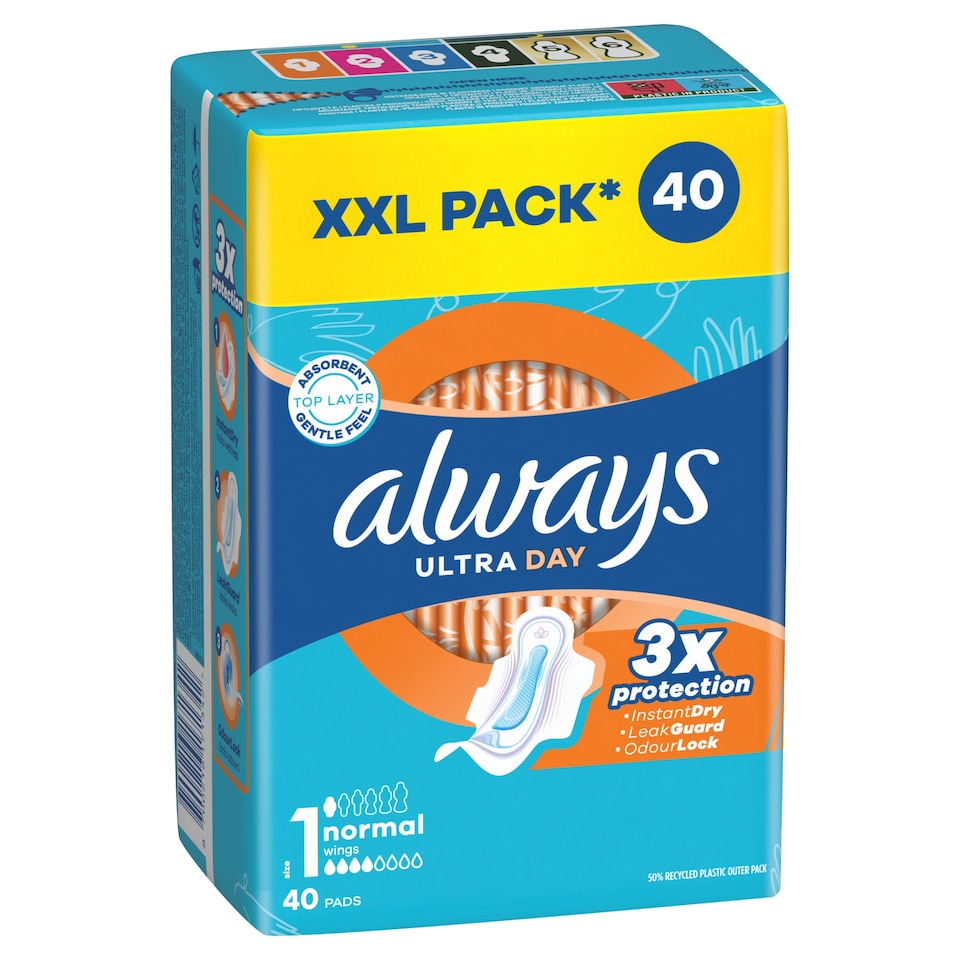 obrázok 1 z Always Ultra Day Normal hygienické vložky (veľkosť 1) vložky s krídelkami 40 ks]