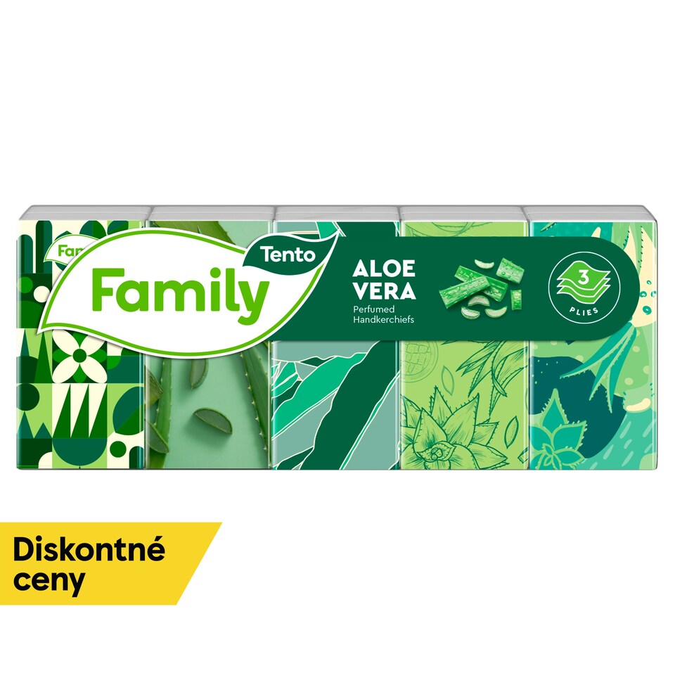 Tento Family Aloe Vera Vreckovky 3-vrstvové 10 x 10 ks