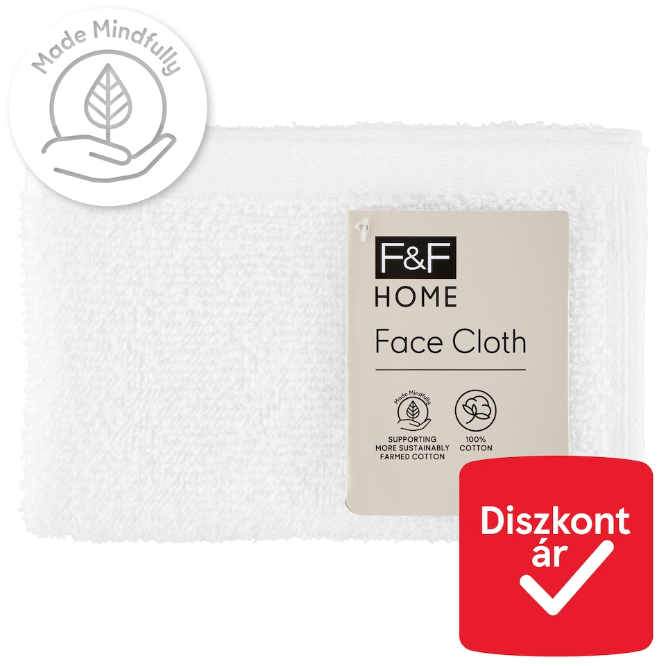 F&F Home Basics fehér arctörlő 30 cm x 30 cm